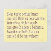 祈りの言葉ユーモアのある ポストカード (正面)