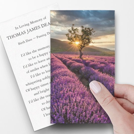 祈りの言葉ラベンダーサンライズ用メモリカード 名刺