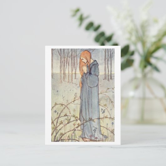 祈りの言葉ヴィンテージイラストレーション ポストカード (スタンド正面)