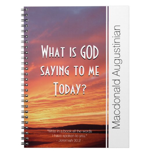 祈りの言葉今日は何のことわざだ?信仰の ノートブック (正面)