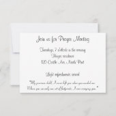 祈りの言葉会議招待状 招待状 (裏面)