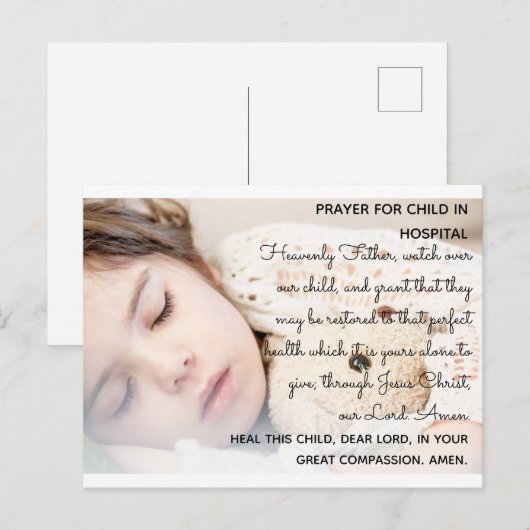 祈りの言葉入院児童 – はがき (正面/裏面)