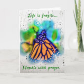 祈りの言葉勇気付けられる(昆虫)オオカバマダラ、モナーク蝶 カード (正面)