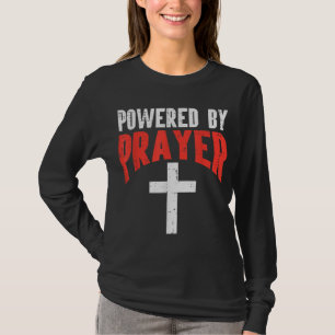 祈りの言葉十字神イエス・キリスト教の人々によって動く Tシャツ
