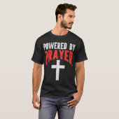 祈りの言葉十字神イエス・キリスト教の人々によって動く Tシャツ (正面フル)