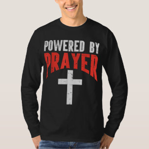 祈りの言葉十字神イエス・キリスト教の人々によって動く Tシャツ