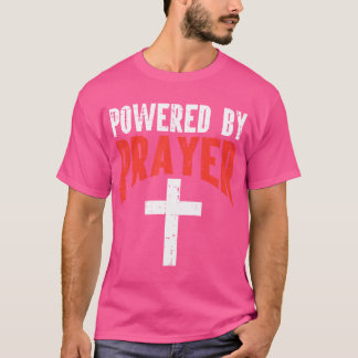 祈りの言葉十字神イエス・キリスト教の人々によって動く Tシャツ