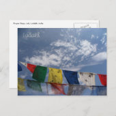 祈りの言葉国旗、Leh、Ladakh、インド ポストカード (正面/裏面)