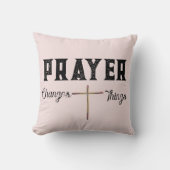 祈りの言葉変更アイテム赤面ピンクとクロス クッション (正面)