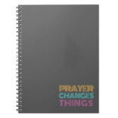 祈りの言葉変更事物レトロカラフルクリスチャン ノートブック (正面)