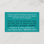 祈りの言葉大臣Testimony.Praiseのレポートのハンドアウト 名刺 (裏面)