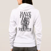 祈りの言葉女子はっきりしたフルジップフード付きスウェットシャツを信じる パーカ (裏面)