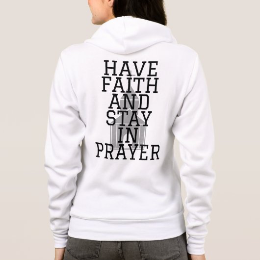 祈りの言葉女子はっきりしたフルジップフード付きスウェットシャツを信じる パーカ (裏面)