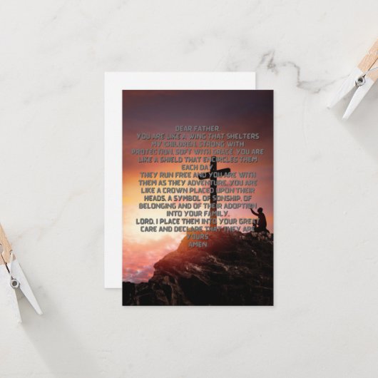 祈りの言葉子供へ保護フラットグリーティングカード カード (正面/裏面インサイチュ)