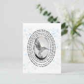 祈りの言葉感動的ハミングバードスケッチ ポストカード (スタンド正面)