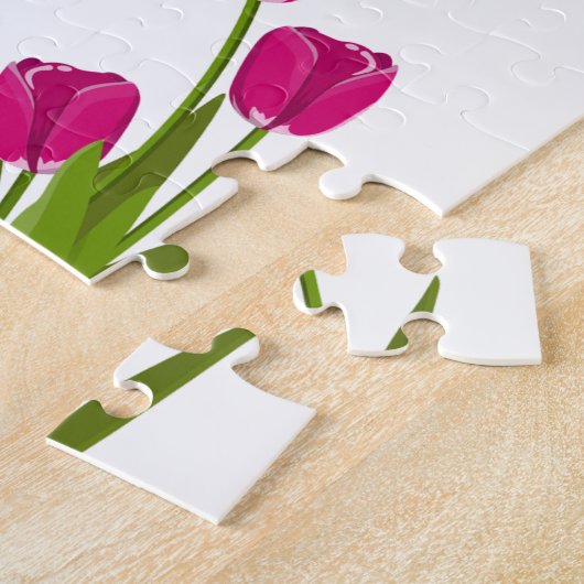 祈りの言葉感動的ハミングバードチューリップ ジグソーパズル (側面)