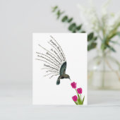 祈りの言葉感動的ハミングバードチューリップ ポストカード (スタンド正面)