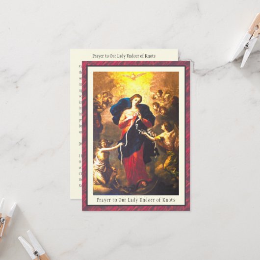 祈りの言葉我々のレディウンダーノット賛美ヴァージンメアリーC カード (正面/裏面インサイチュ)