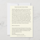 祈りの言葉我々のレディウンダーノット賛美ヴァージンメアリーC カード (裏面)