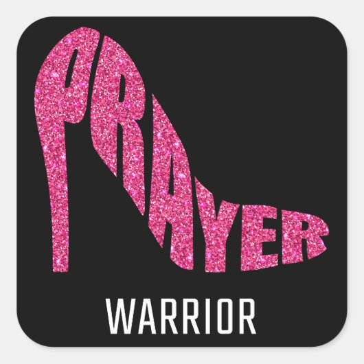 祈りの言葉戦士の女性 – キリスト教信義教会 スクエアシール (正面)