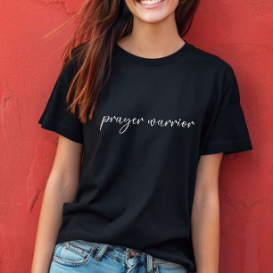 祈りの言葉戦士の女性 トライブレンドTシャツ