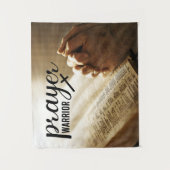 祈りの言葉戦士オープンバイブルクリスチャンクロス タペストリー (正面)