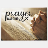 祈りの言葉戦士オープンバイブルクリスチャンクロス マグネット (正面)