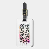 祈りの言葉戦士クリスチャン引用文とクロス ラゲッジタグ (正面縦)