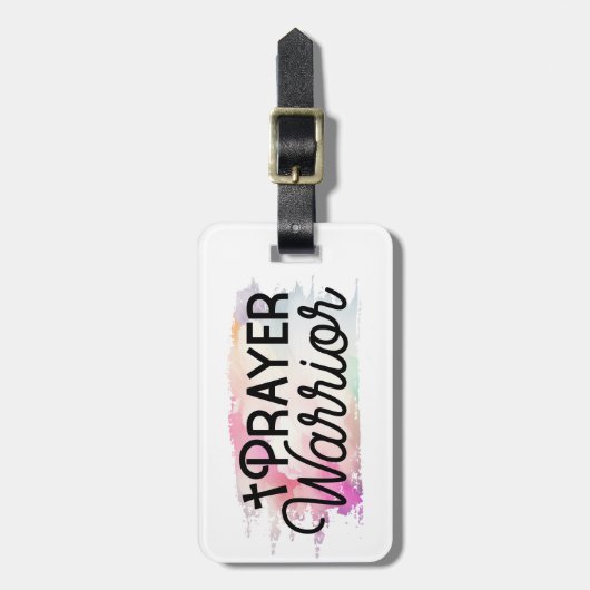 祈りの言葉戦士クリスチャン引用文とクロス ラゲッジタグ (正面縦)