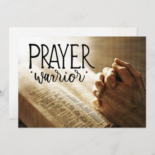 祈りの言葉戦士祈の手をバイブルフラットカード (正面/裏面)