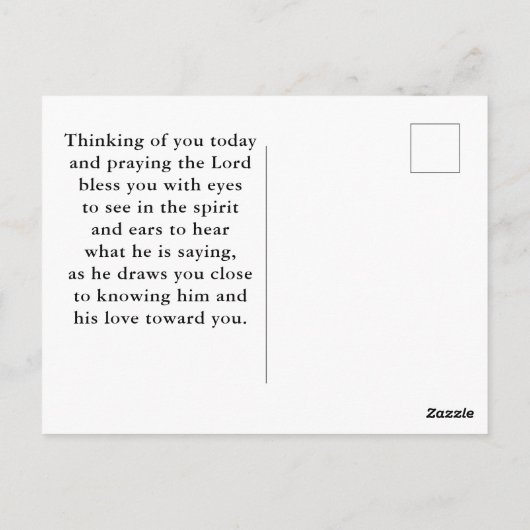 祈りの言葉戦士祈の手バイブル十字架 ポストカード (裏面)