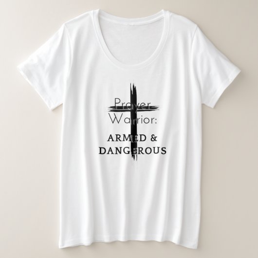 祈りの言葉戦士 プラスサイズTシャツ (デザイン正面)