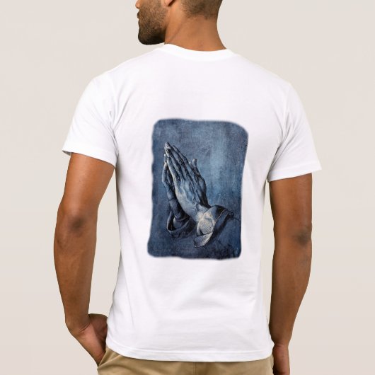 祈りの言葉手イエス・キリストイバラの冠 Tシャツ (裏面)