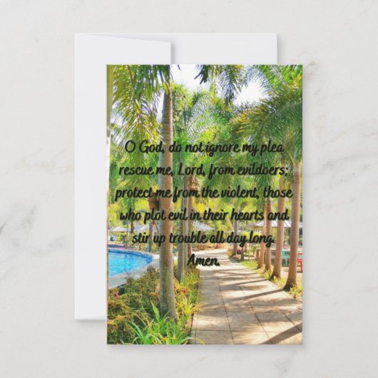 祈りの言葉救済と保護フラットグリーティングカード カード (正面)