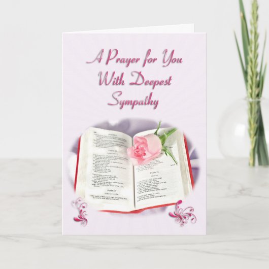 祈りの言葉来が最も深い悔やみや弔慰 カード (正面)
