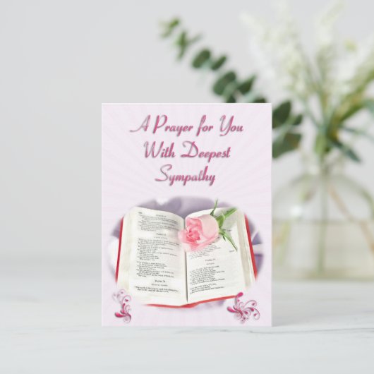 祈りの言葉来の悔やみや弔慰 ポストカード (スタンド正面)