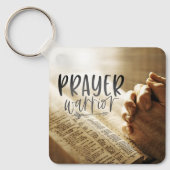祈りの言葉祈戦士の手を開いた聖書 キーホルダー (正面)
