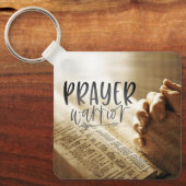 祈りの言葉祈戦士の手を開いた聖書 キーホルダー (正面)