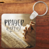 祈りの言葉祈戦士の手を開いた聖書 キーホルダー (裏面)