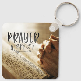 祈りの言葉祈戦士の手を開いた聖書 キーホルダー
