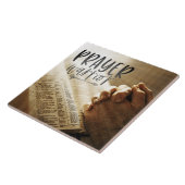 祈りの言葉祈戦士の手を開いた聖書 タイル (側面)