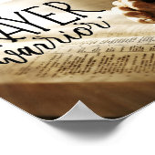 祈りの言葉祈戦士の手を開いた聖書 ポスター (角)