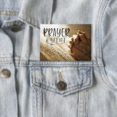 祈りの言葉祈戦士の手を開いた聖書 缶バッジ (インサイチュ)