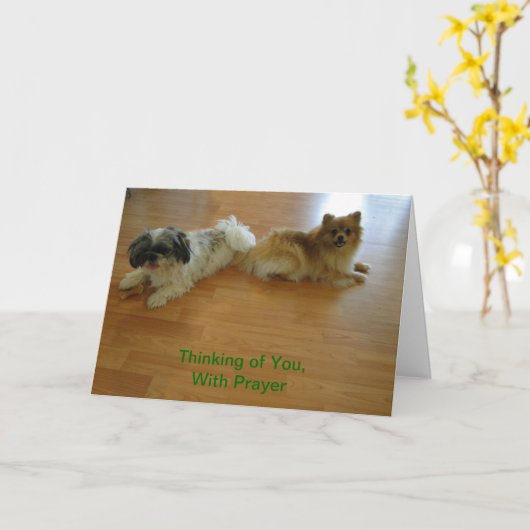 祈りの言葉考えを持つ君の カード (黄色い花)