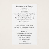 祈りの言葉聖ヨセフとイエスの聖札 (裏面)