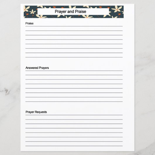 祈りの言葉要求ページ (裏面)