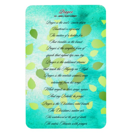祈りの言葉詩byジェームズモンゴメリー マグネット (縦)
