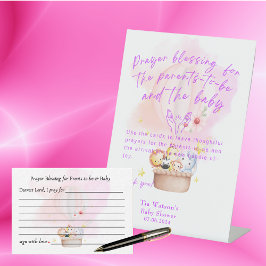 祈りの言葉賛美の親とベビー 台座サイン