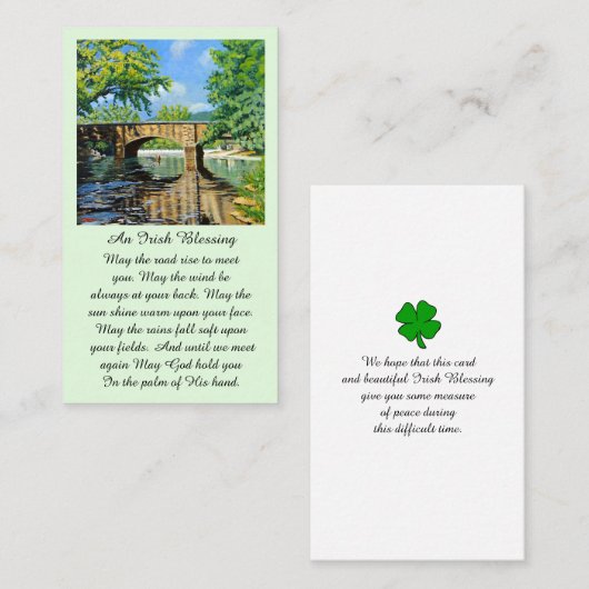 祈りの言葉賛美記念葬式カード 名刺 (正面/裏面)