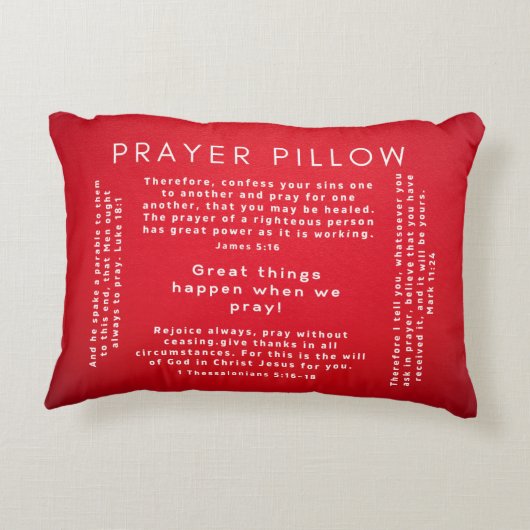 祈りの言葉赤と白枕 アクセントクッション (裏面)